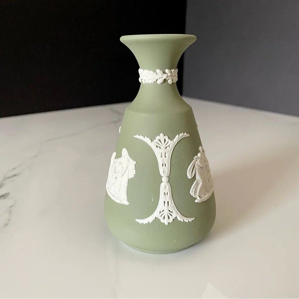 Green Bud Vase - Jasperware by Wedgwood